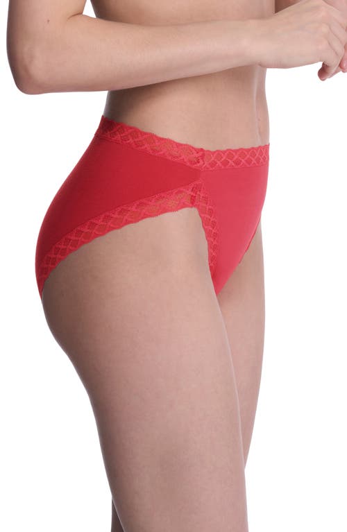 Natori Bliss Cotton French Cut Briefs In Red