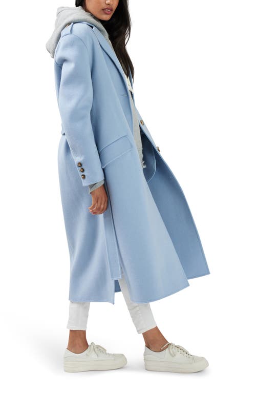 Belle & Bloom Skylight Longline Coat In Sky Blue