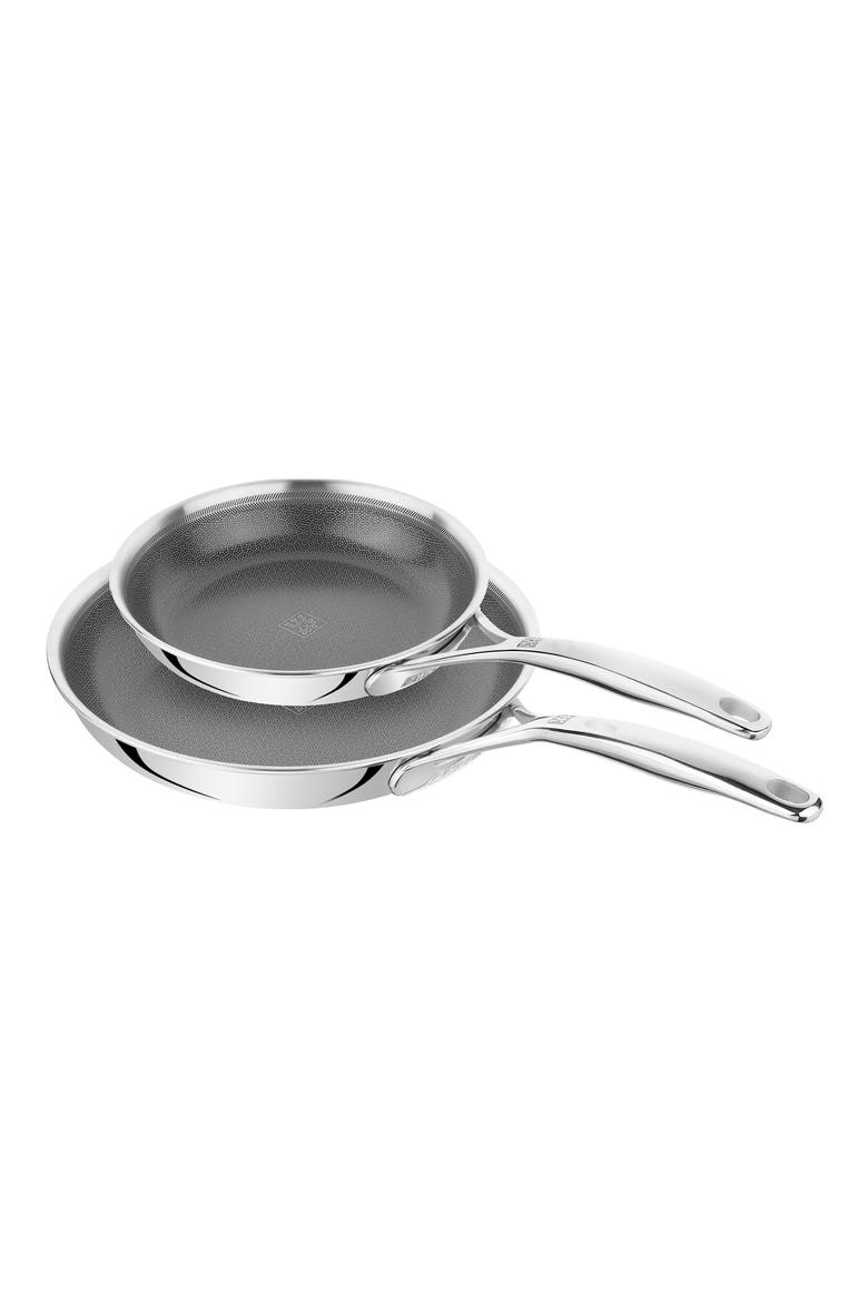 Peak Nonstick Stainless Steel Set of 2 Fry Pans, Main, color, STAINLESS STEEL