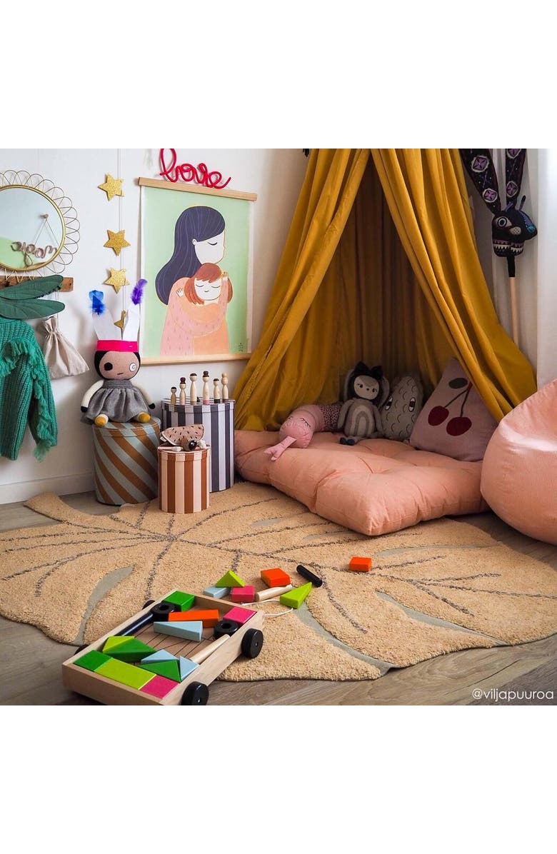 Lorena Canals Washable Rug Monstera, Alternate, color, Honey