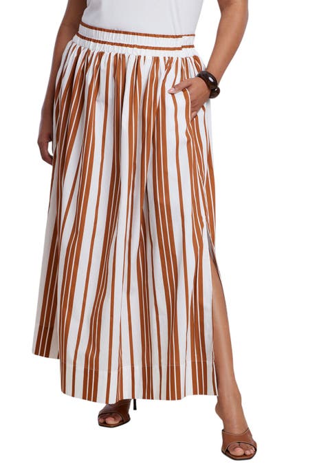 Poplin Maxi Skirt With Side Slits