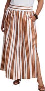 ELOQUII Poplin Maxi Skirt With Side Slits