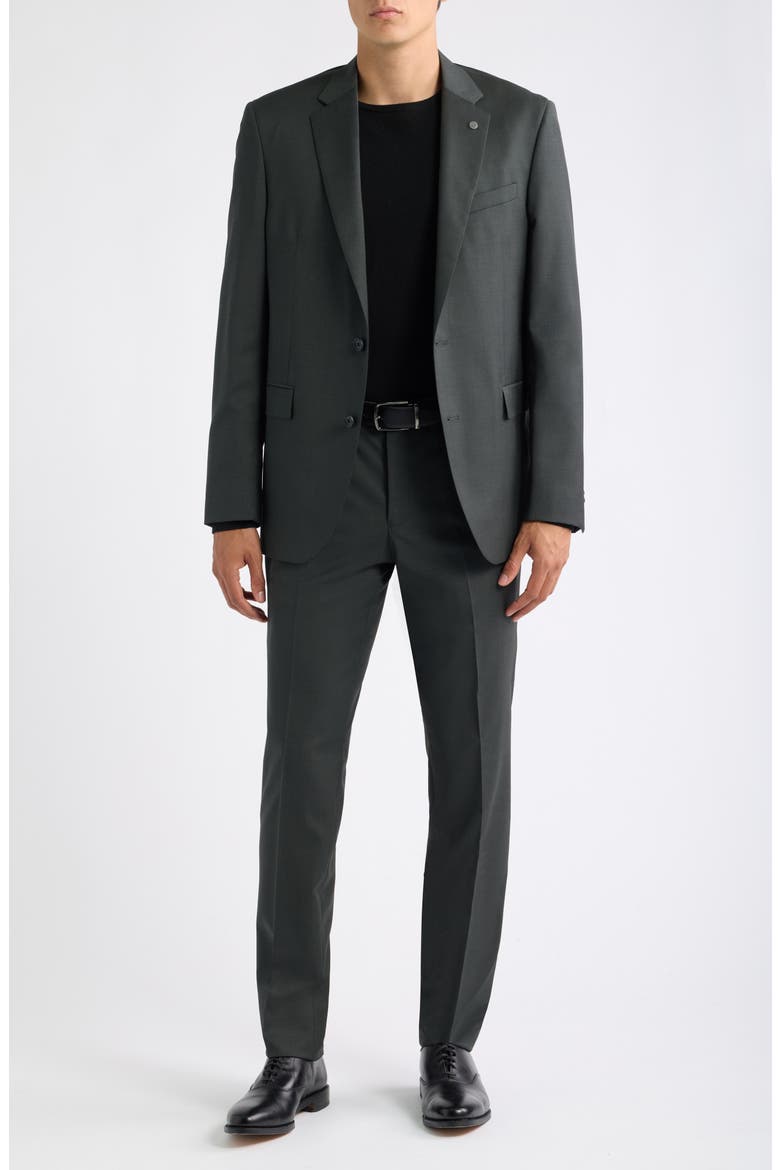 Ross Solid Wool Suit, Main, color, OLIVE