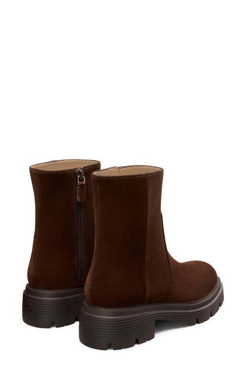 Stuart Weitzman Hudson Lite Zip Bootie In Brown