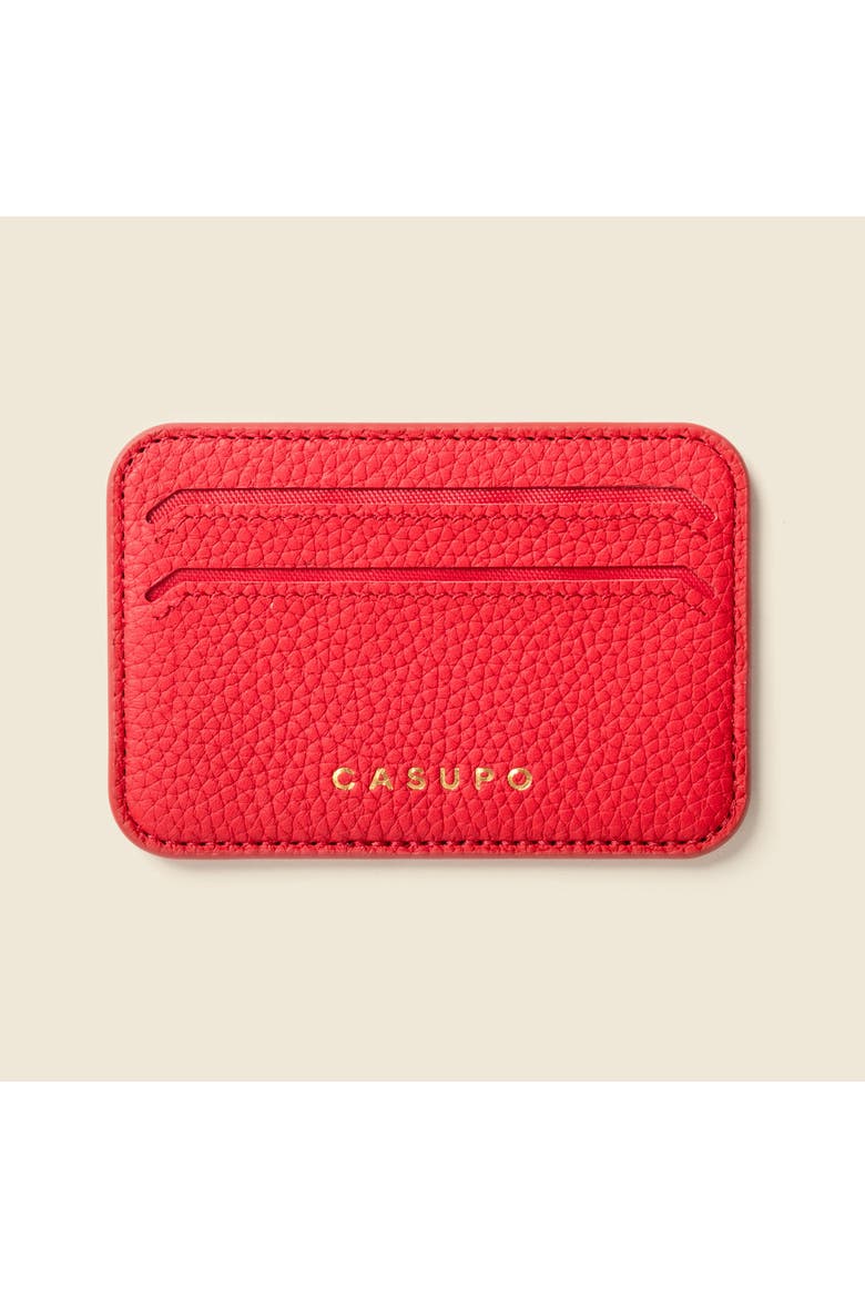 Leather Magsafe Wallet, Main, color, Red