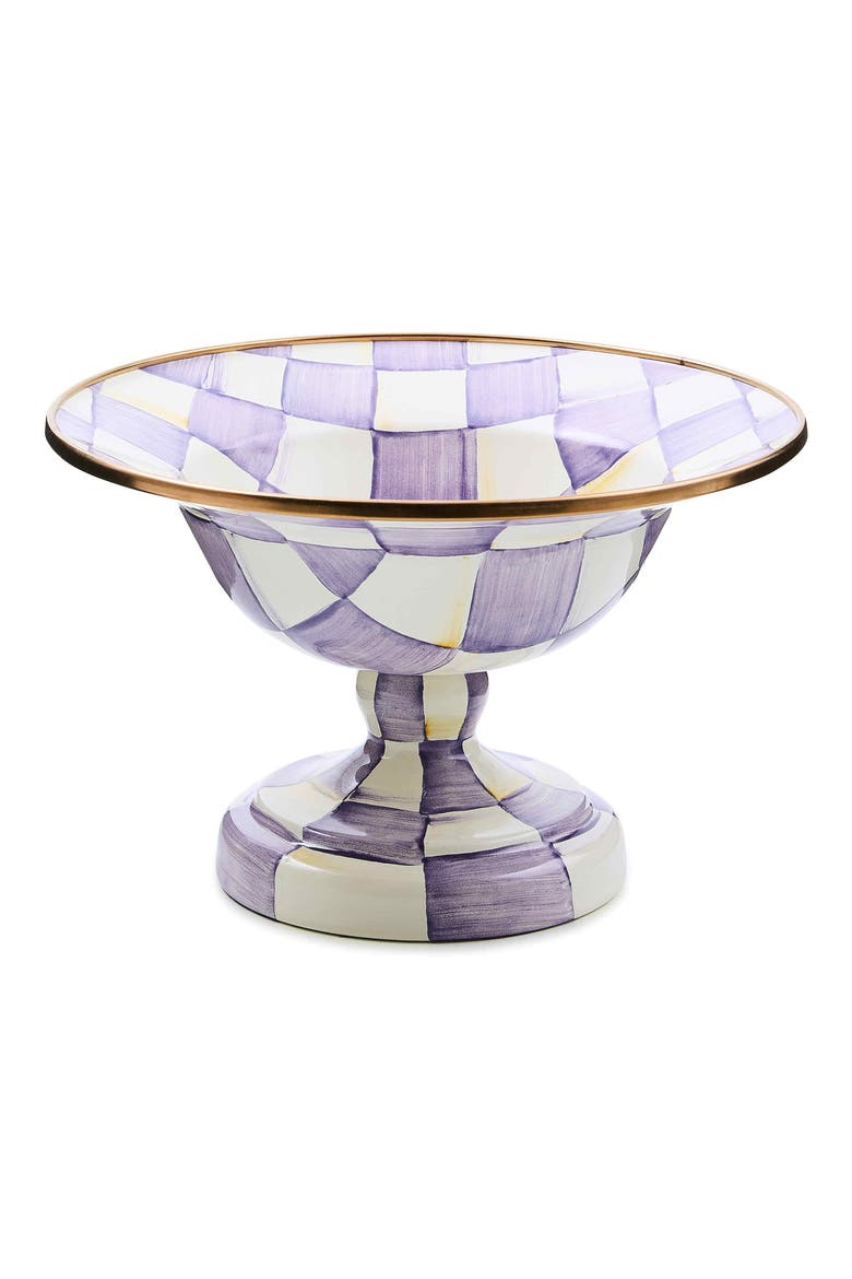 Violet Check Small Compote Bowl, Main, color, VIOLET