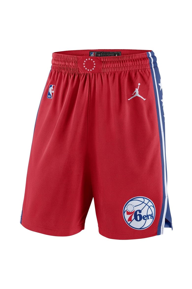 Men's Jordan Brand Red Philadelphia 76ers Statement Edition Swingman Shorts, Alternate, color, Red