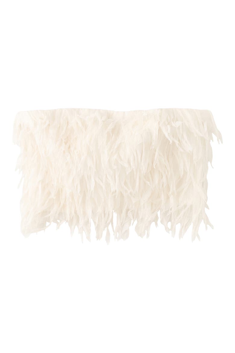 Textured Fringe Strapless Crop Top, Main, color, VANILLA