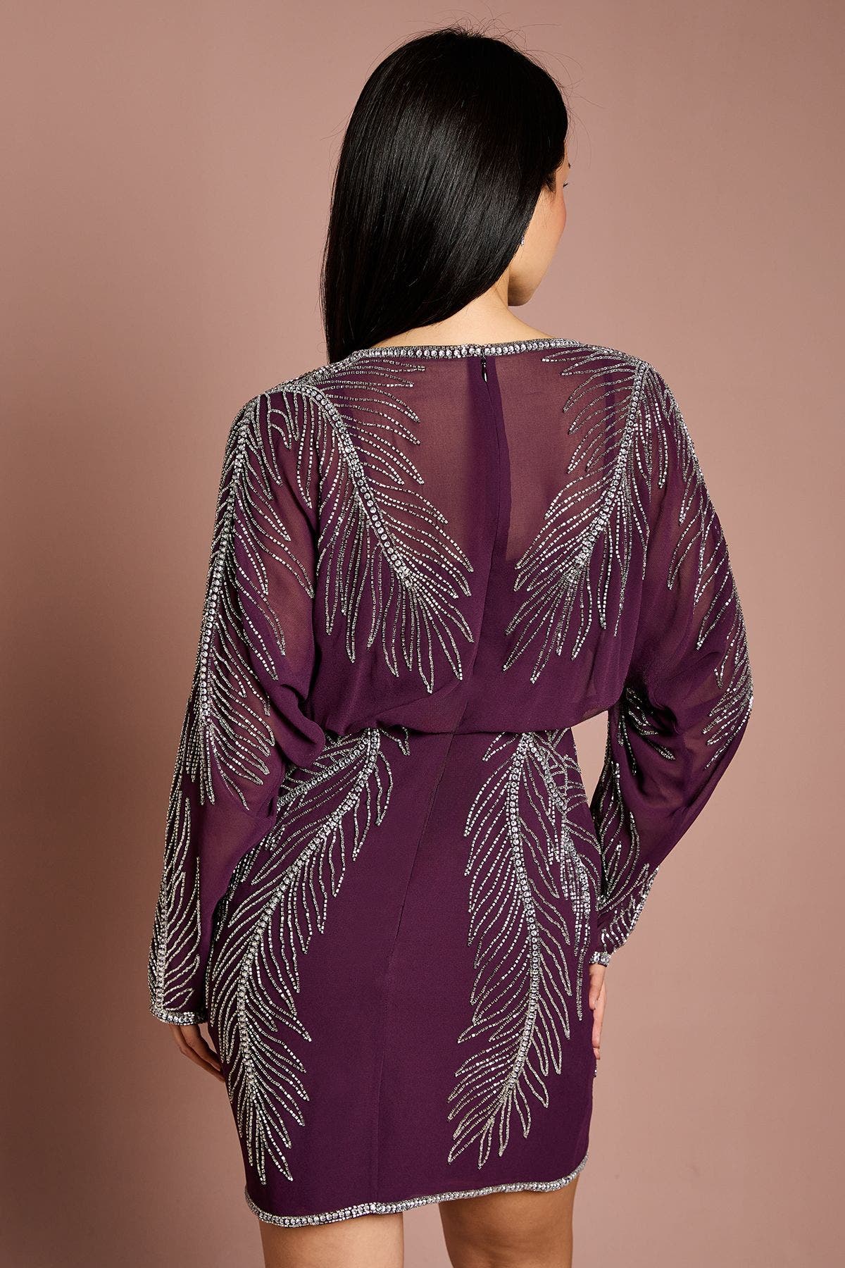 Petite Feather Embellished Mini Dress - image 2