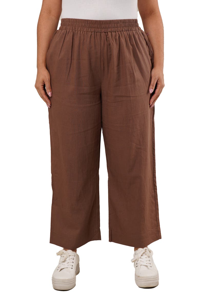 Elastic Waist Crop Pants, Main, color, BARK