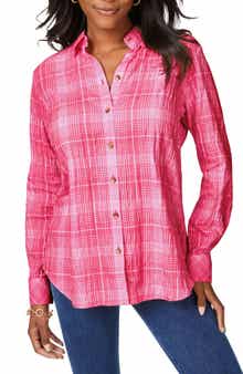 Foxcroft Rhea Plaid Easy Care Button-Up Shirt