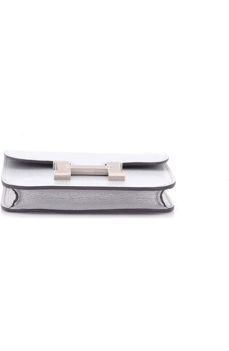 Pre-Owned Hermes Constance Slim Wallet Chevre Chamkilight, Alternate, color, Gris Argente