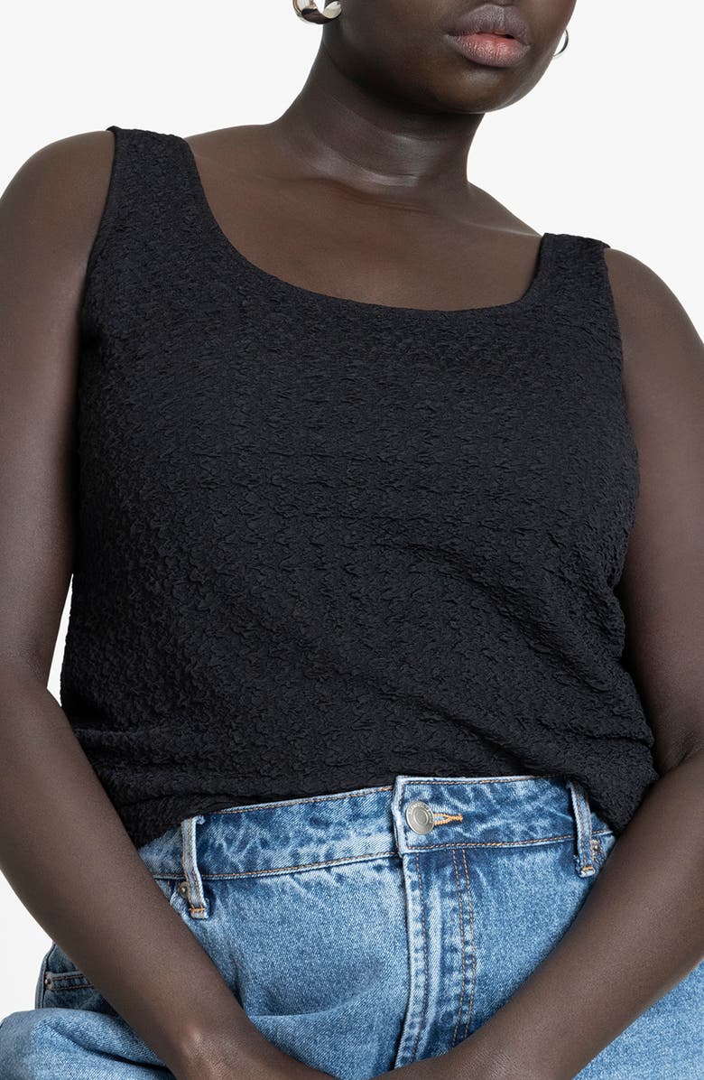 ELOQUII Textured Tank, Alternate, color,