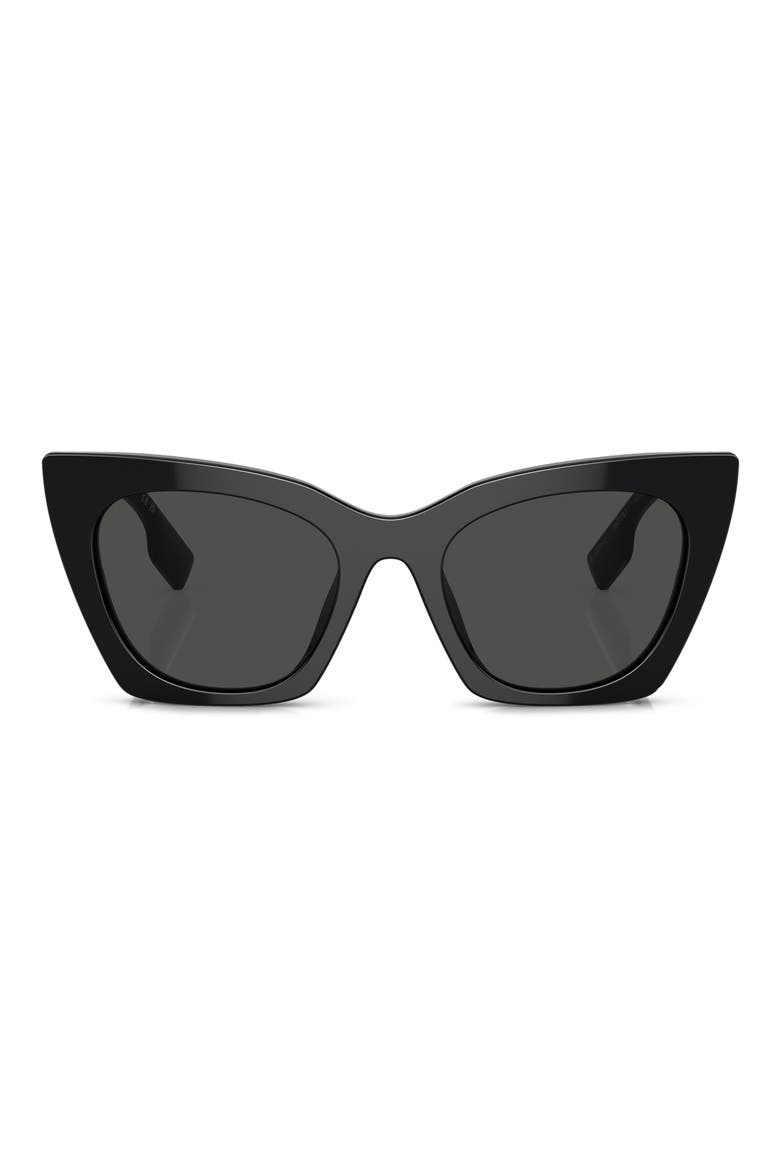 52mm Cat Eye Sunglasses, Main, color, BLACK/ BLACK
