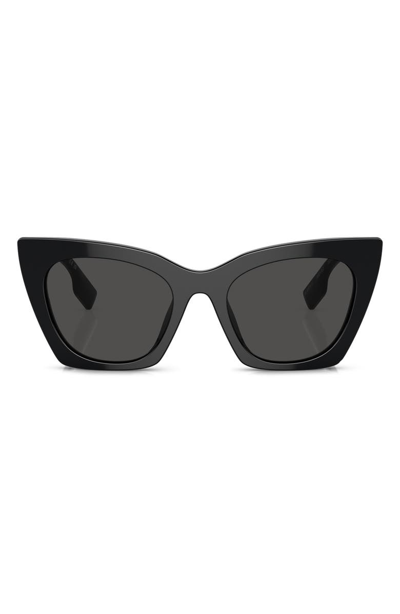 Burberry 52mm Cat Eye Sunglasses, Main, color, Black/ Black