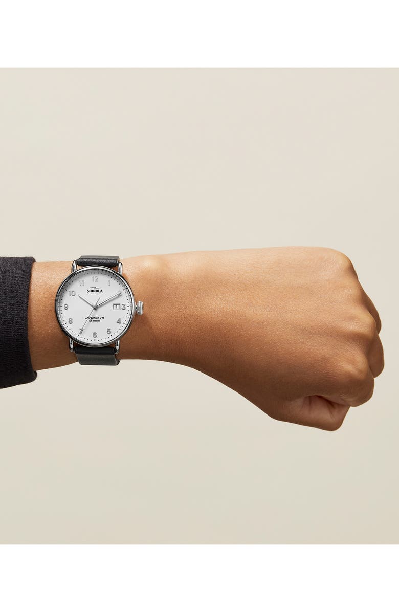 Shinola The Canfield Leather Strap Watch, 38mm, Alternate, color,