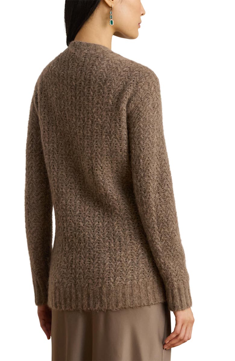 Lauren Ralph Lauren Oversize Open Stitch Sweater, Alternate, color, Taupe Brown Heather