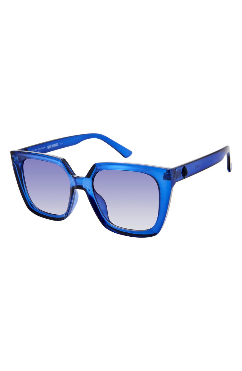 Kurt Geiger London 53mm Square Sunglasses, Alternate, color, Crystal Blue/ Blue Flash
