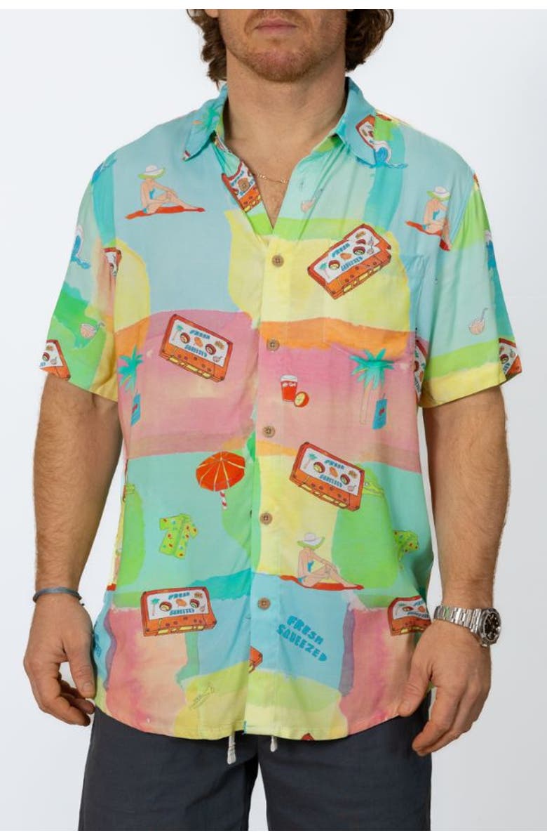 Baja Llama Fresh Squeezed - Nighthawk Button Up, Alternate, color, Multi