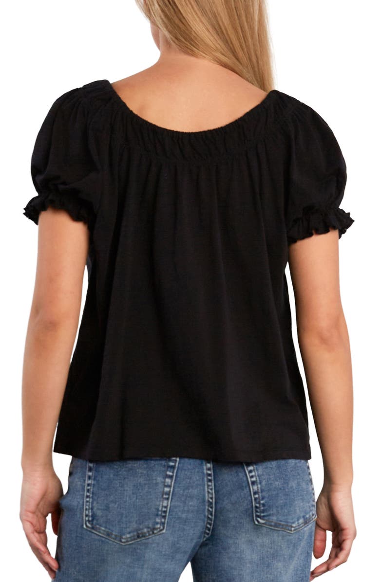 Billy T Gathered Cotton Peasant T-Shirt, Alternate, color, Black Beauty