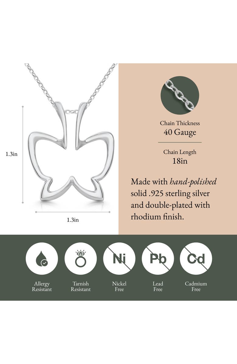 Emily C Butterfly Ring Holder Necklace, Sterling Silver Wedding Ring Keeper, Necklace Jewelry , Gender Inclusive, Alternate, color, Silver