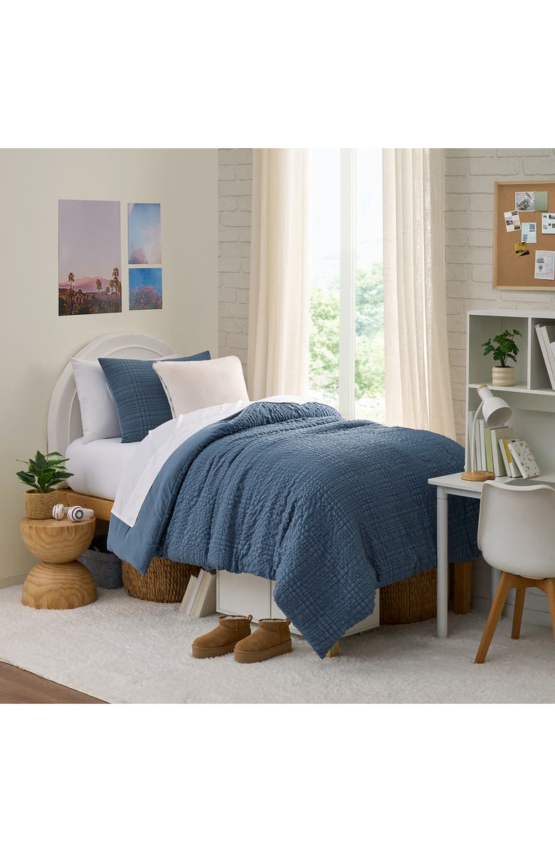 UGG<sup>®</sup> Devon Textured Comforter & Sham Set, Alternate, color, Tahoe Blue