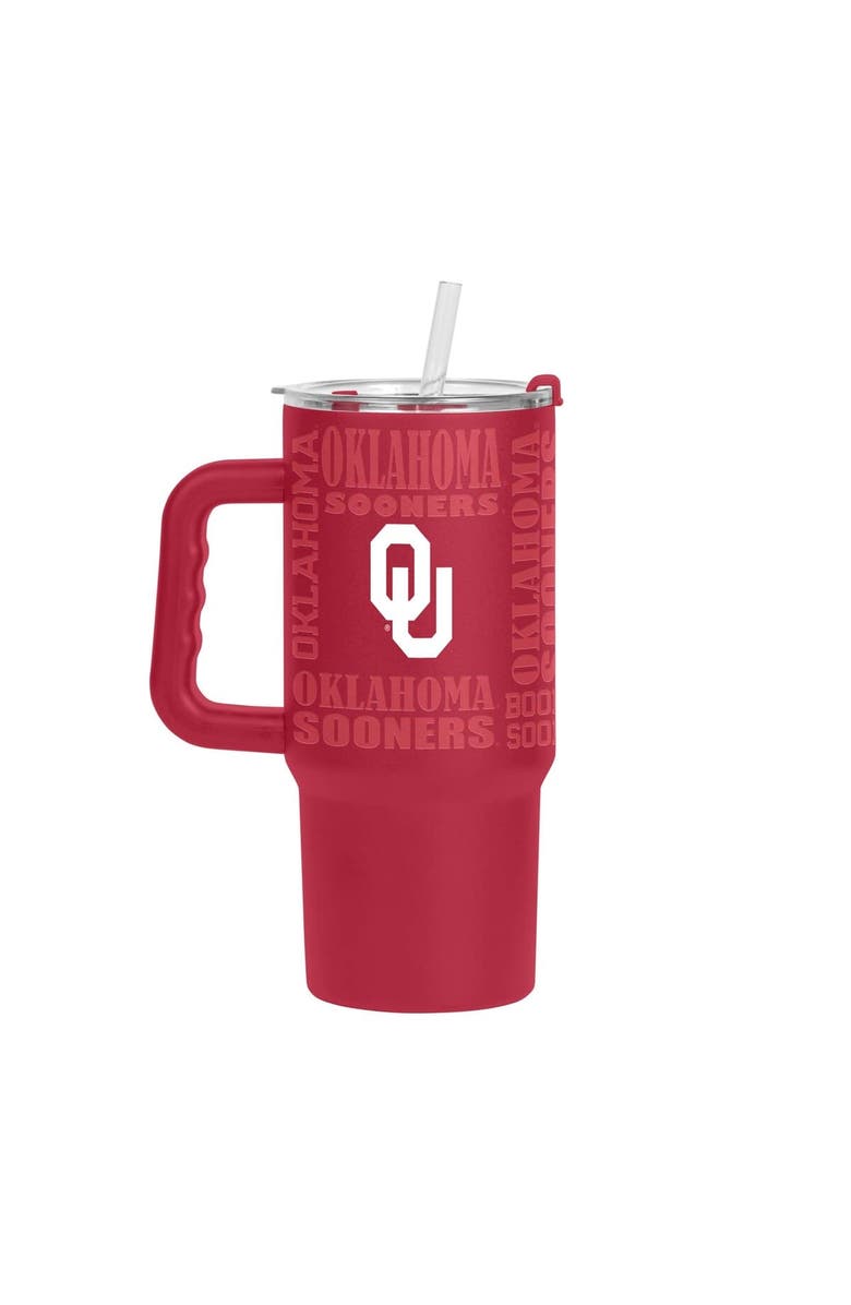 LOGO BRANDS Oklahoma Sooners 24oz. Replay Powder Coat Tumbler, Main, color, Cardinal