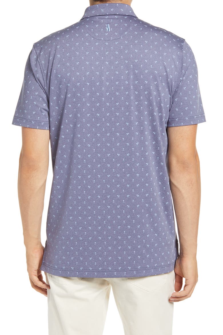 Taj Palm Tree Print Performance Polo, Alternate, color, TWILIGHT