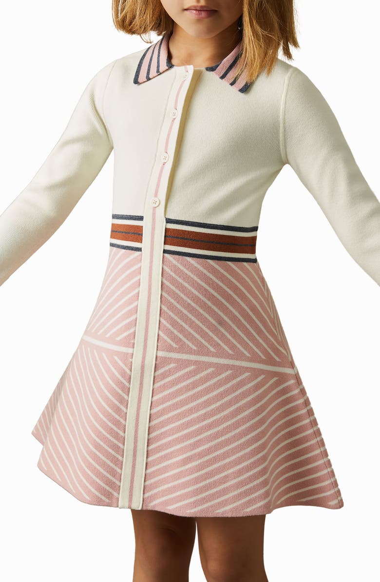 Reiss Kids' Zana Long Sleeve Polo Dress, Alternate, color,
