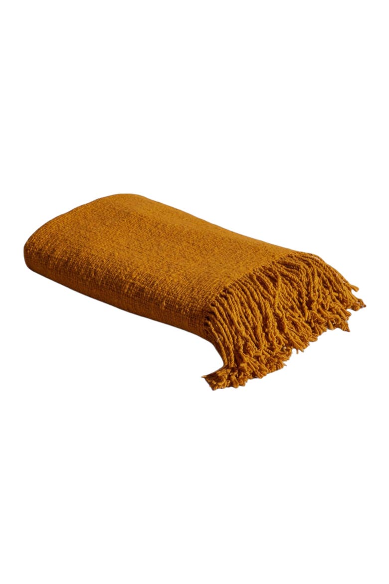 Desierto Wool Throw, Main, color, Mustard