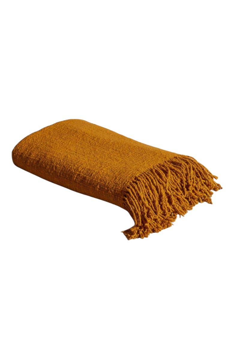 Meso Goods Desierto Wool Throw, Main, color, Mustard