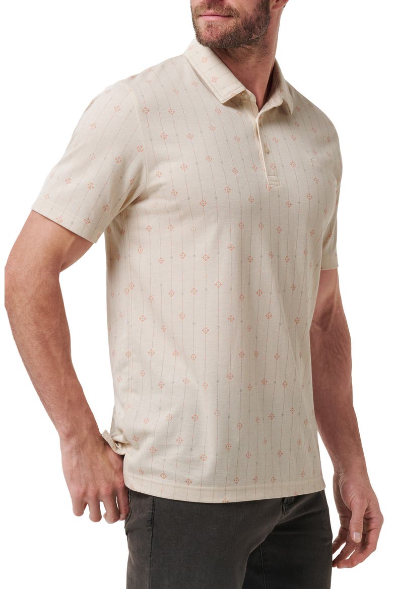 Deco Floral Medallion Polo, Alternate, color, MOONBEAM