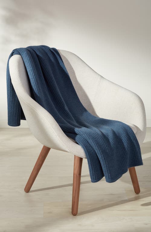 Nordstrom Rib Wool & Cashmere Throw Blanket In Blue