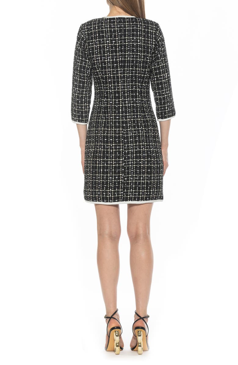 Alexia Admor Kairo Button Front Tweed Sheath Dress, Alternate, color, Black Multi