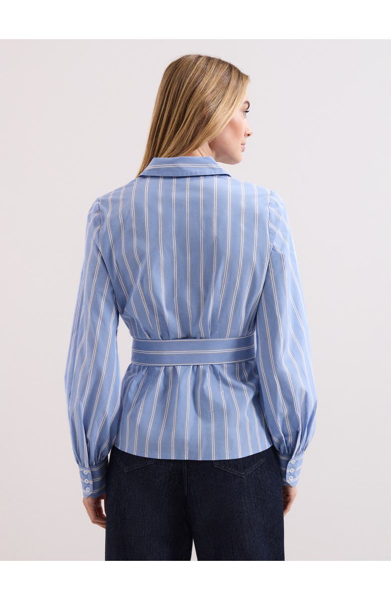 Phase Eight Collared Statement-Belt Shirt, Alternate, color, Blue