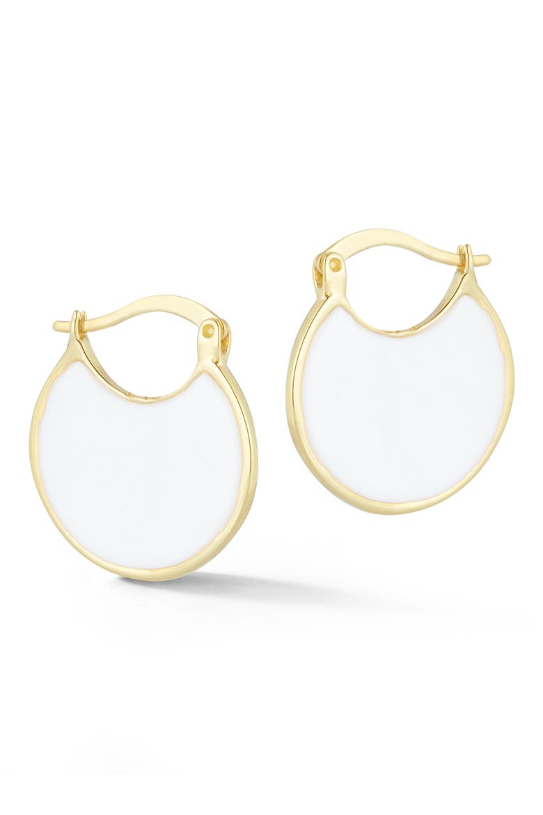 Enamel Hoop Earrings, Main, color, GOLD