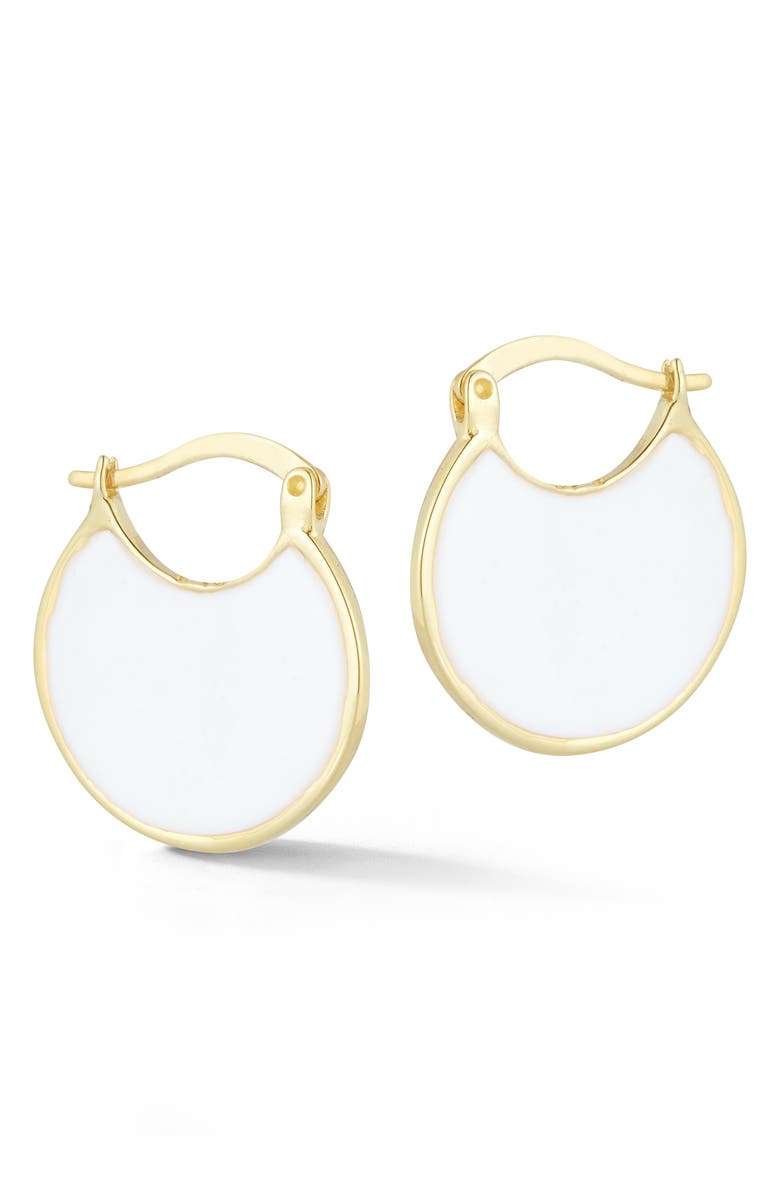 CHLOE AND MADISON Enamel Hoop Earrings, Main, color, Gold