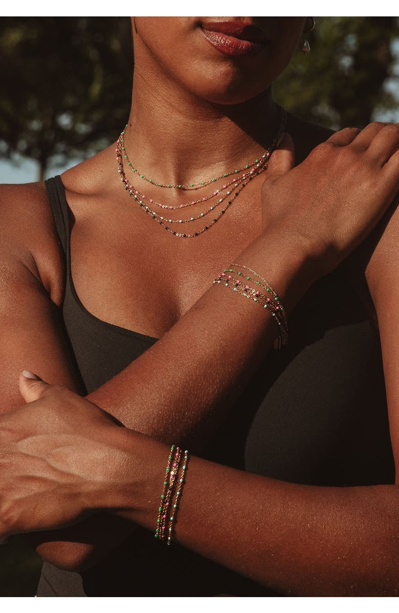 Set & Stones Kaz Bracelet, Alternate, color, Gold / Emerald