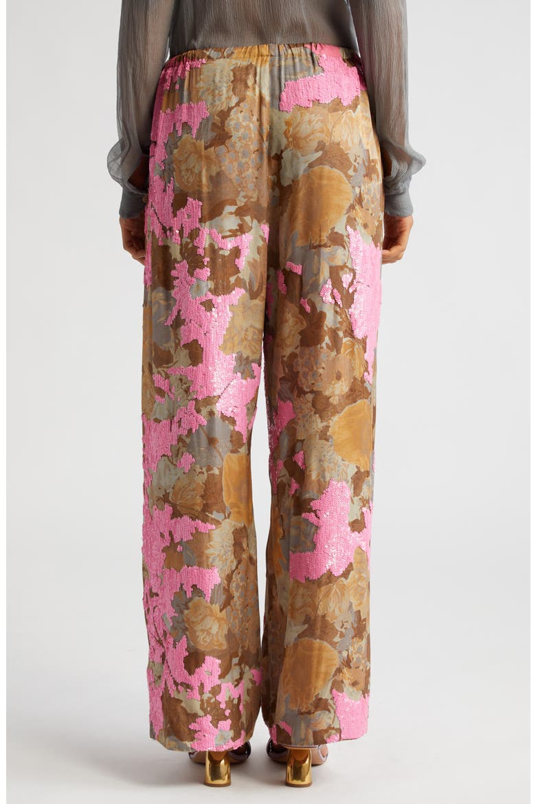 Puvis Floral Sequin Straight Leg Pants, Alternate, color, PINK 305