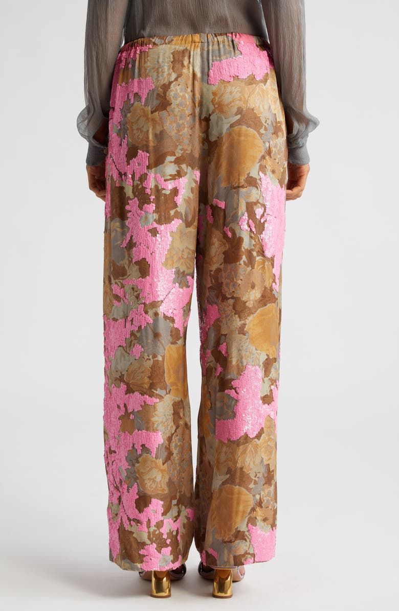 Dries Van Noten Puvis Floral Sequin Straight Leg Pants, Alternate, color, 