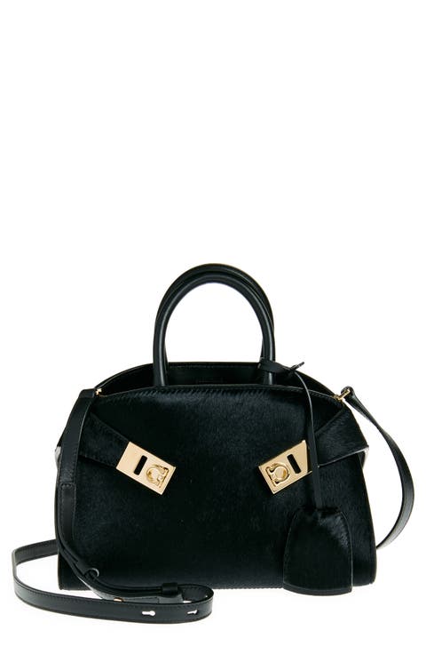 Mini Hug Genuine Calf Hair Top Handle Bag