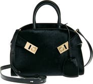FERRAGAMO Mini Hug Genuine Calf Hair Top Handle Bag
