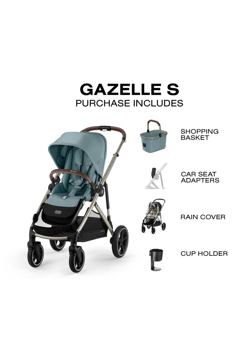 Gazelle S Stroller, Alternate, color, STORMY BLUE