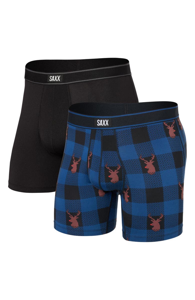 SAXX Daytripper 2-Pack Boxer Briefs, Alternate, color, Nose So Brite/ Black