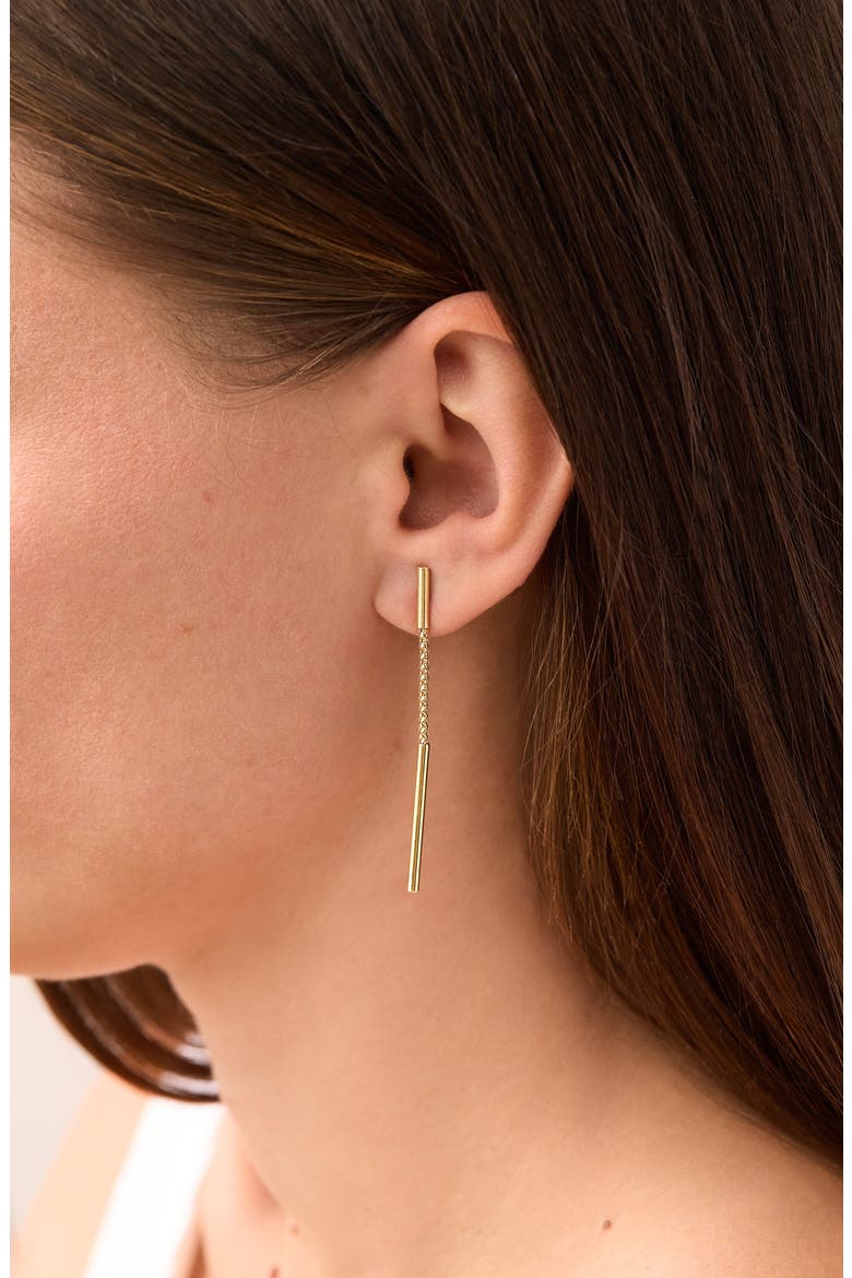 14K Popcorn Chain Drop Earrings, Alternate, color, YELLOW GOLD