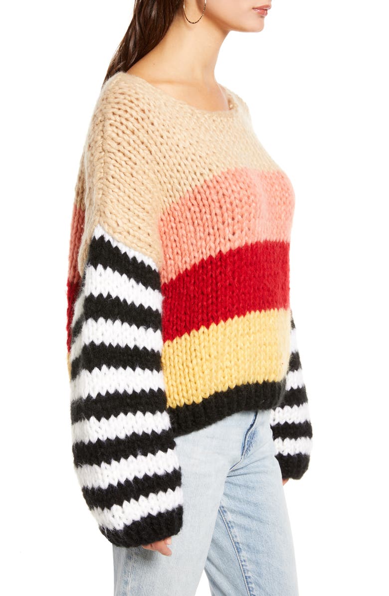 BLANKNYC Sweetheart Stripe Sweater, Alternate, color,