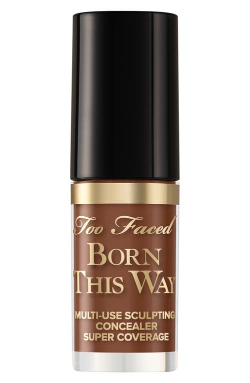 Too Faced Mini Born This Way Super Coverage Multi-use Concealer Spiced Rum 0.06 oz / 1.77 ml In Spiced Rum