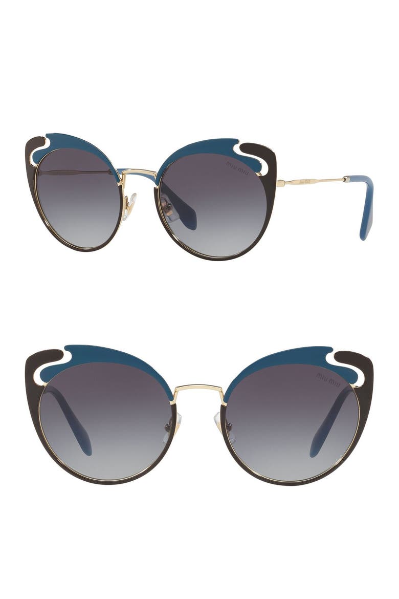 Noir Evolution 54mm Cat Eye Sunglasses, Main, color, PALE GOLD