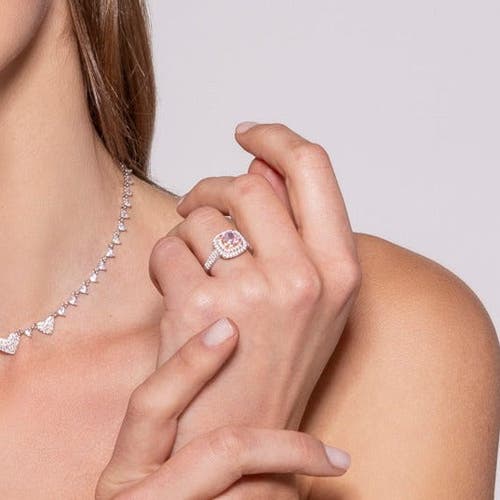 Anna Zuckerman Lucia Brilliante Ring In Argyle Pink Crystalline