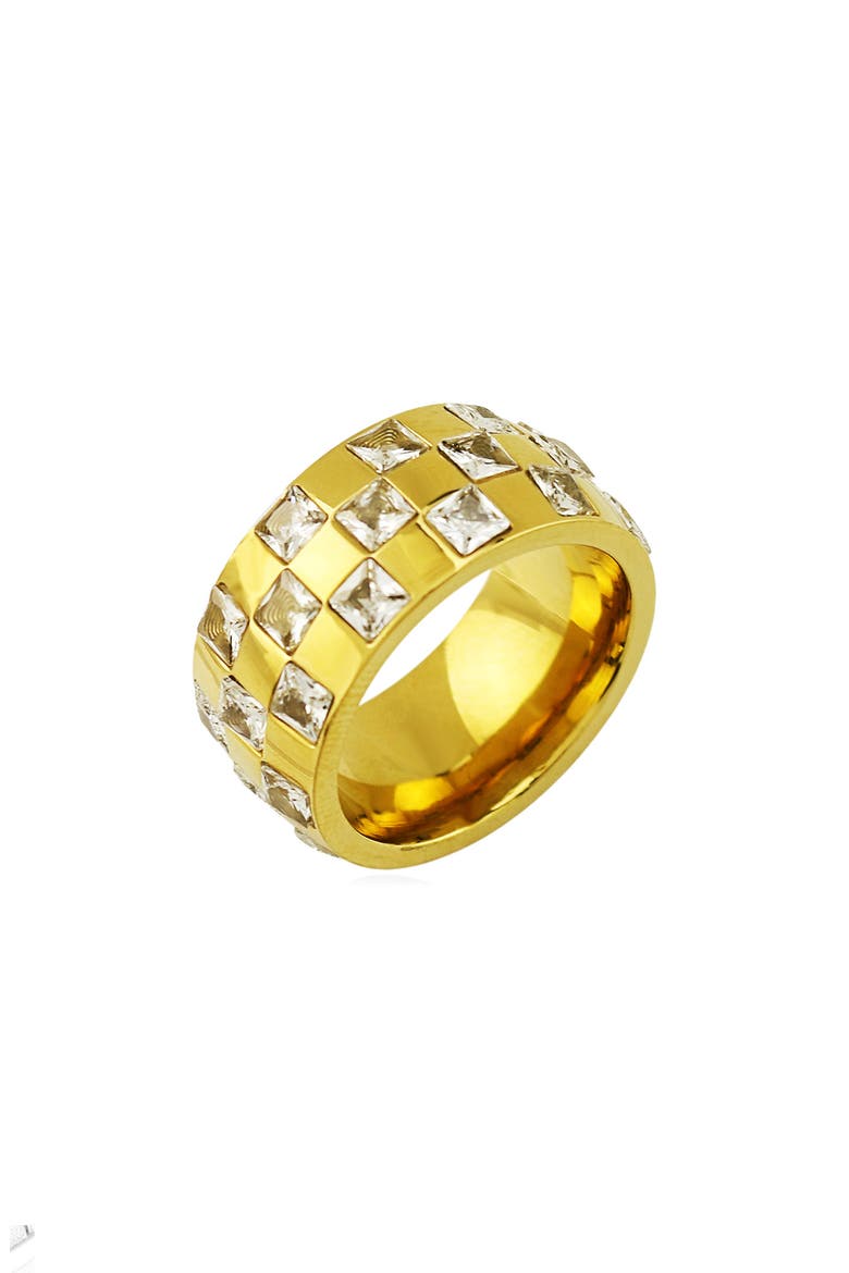 Gender Inclusive Crystal Band Ring, Main, color, GOLD